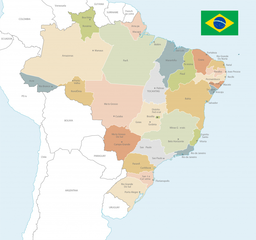 Mapa do Brasil com estados